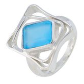 Agustina Signet Aqua Solitaire Ring